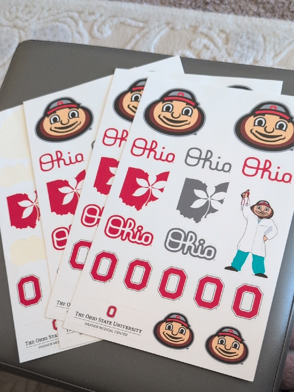 Ohio State Sticker Sheet - Brutus Buckeye Logos & O's